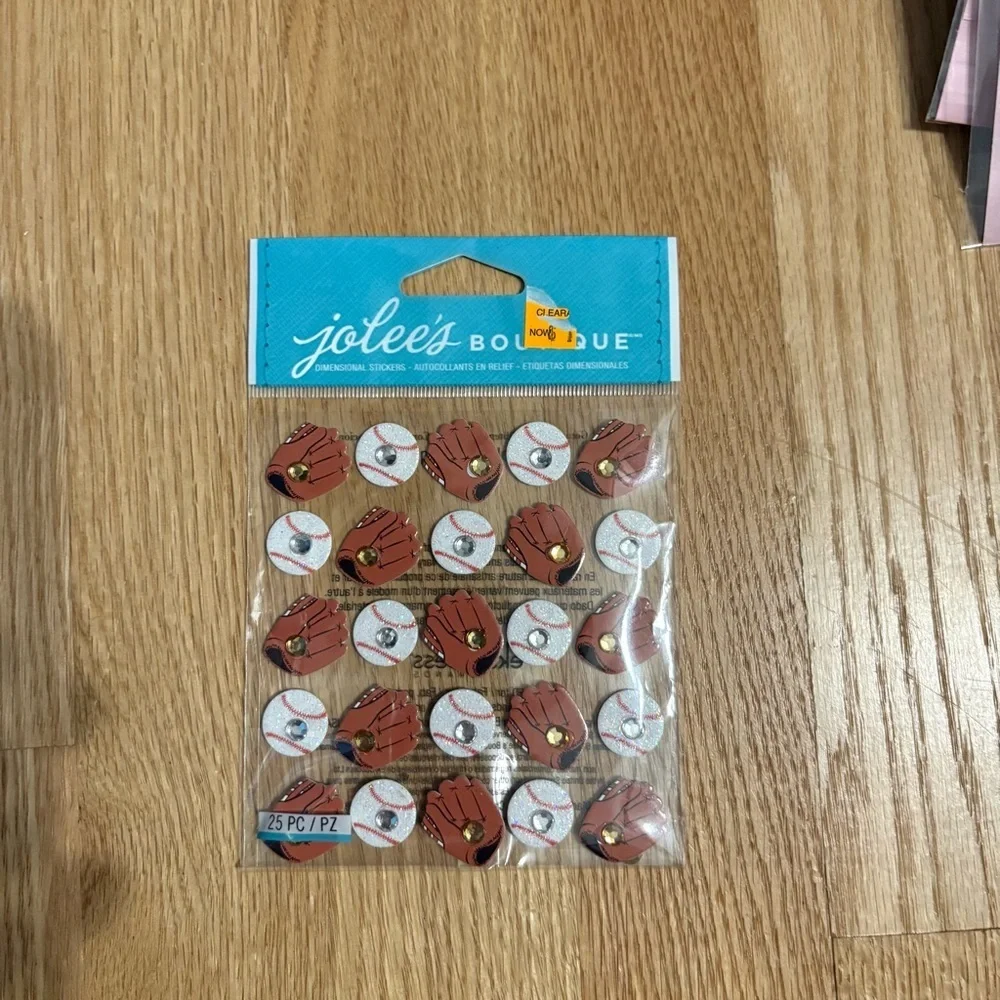 Jolee's Boutique Baseball Glove & Ball Stickers NEW Scrap Book